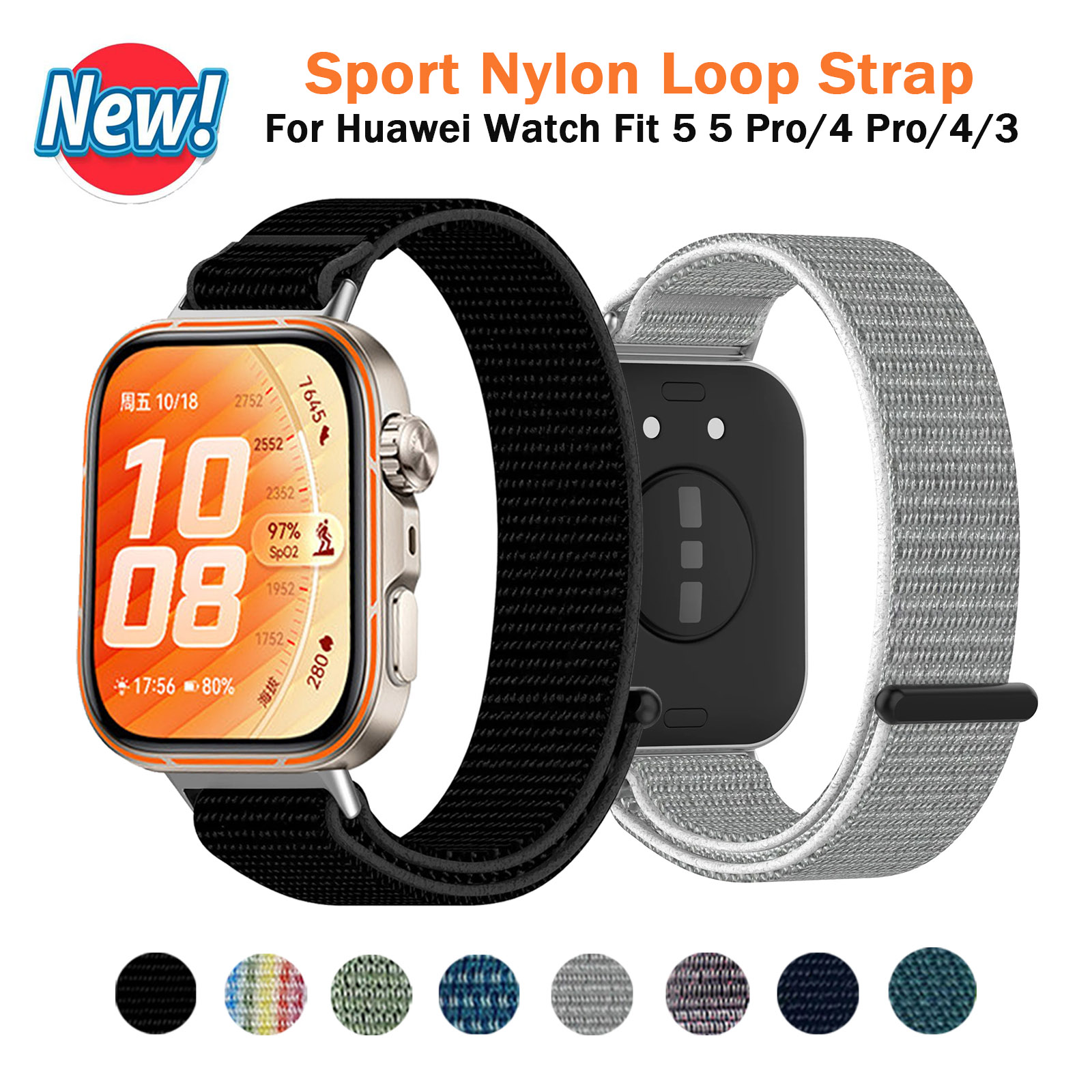 Huawei Smartwatch Watch Fit - Inteligentny zegarek - nylonowy pasek do