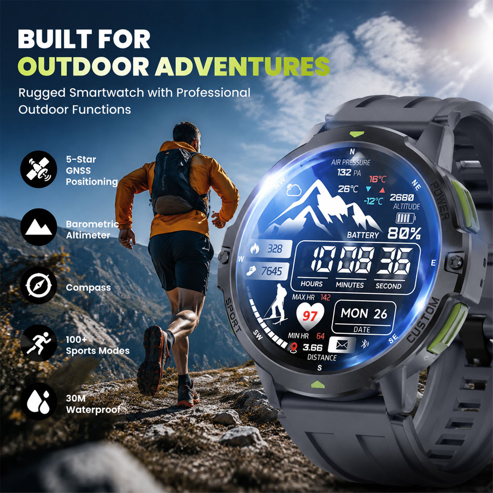 Smartwatch Timex Watches For Women - Nowy wojskowy smartwatch GPS 2026, wodoodporny
