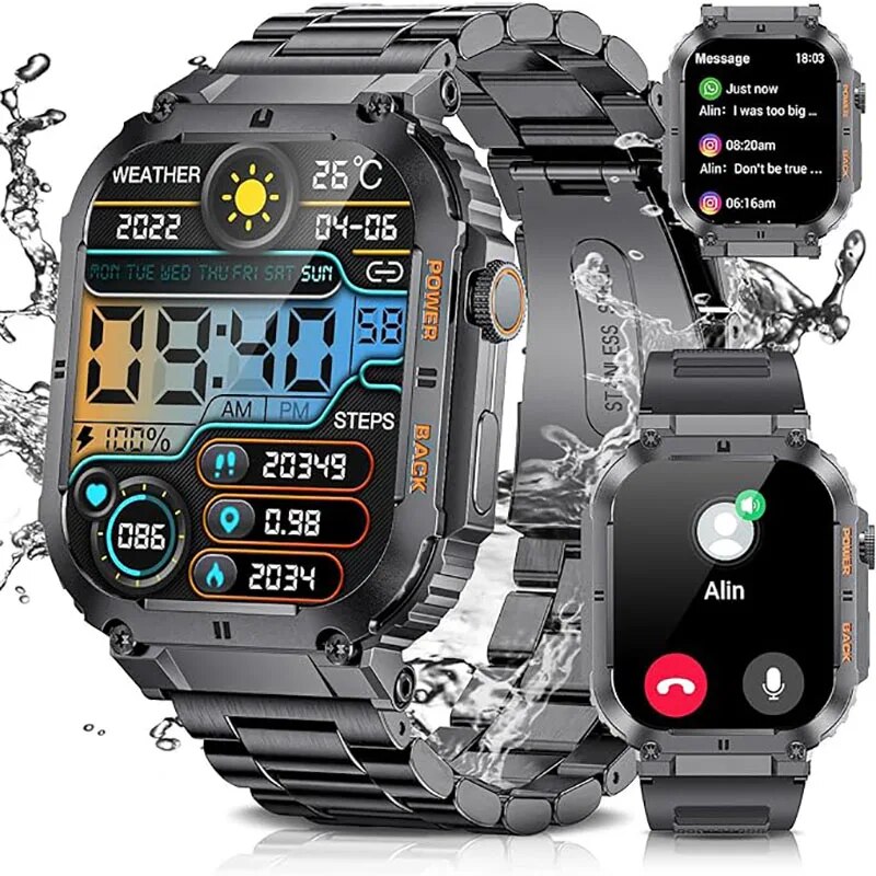 Smartwatch Digital Watches For Men - LIGE Outdoor Sports Fitness Smartwatch dla