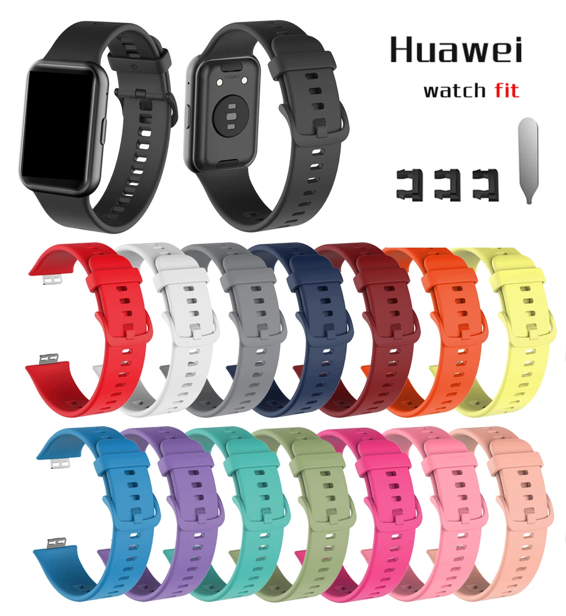 Huawei Smartwatch Watch Fit - Opaska silikonowa do zegarka huawei pasuje