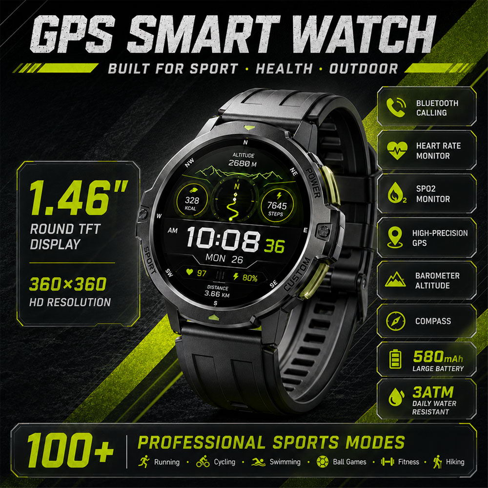 Smartwatch Timex Watches For Women - NOWY Wojskowy Smartwatch GPS Wodoodporny 3ATM