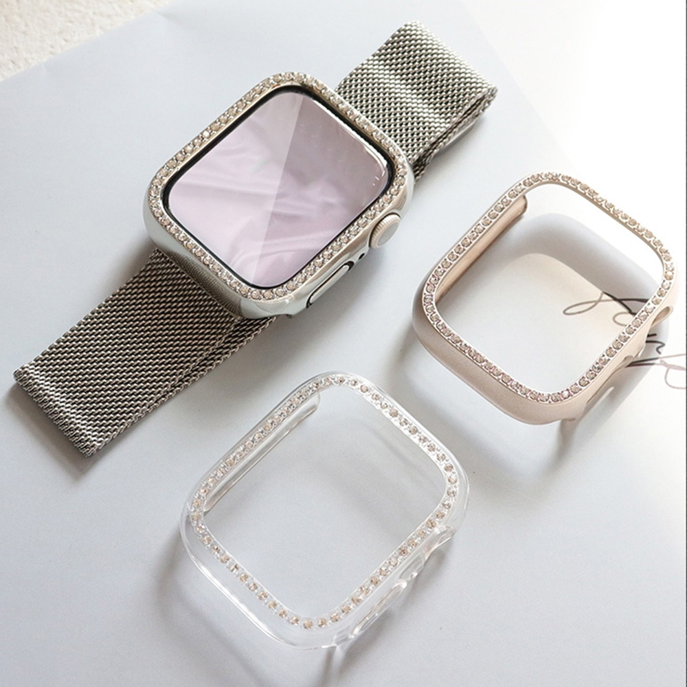 Smartwatch New Watches - NOWE szklane etui z diamentami do