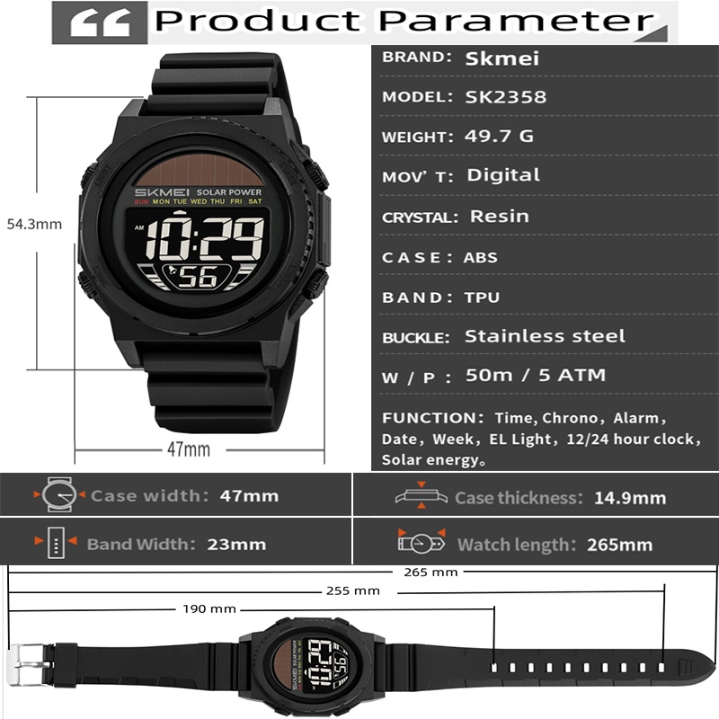 Skmei Solar Energy Digital Wat – Tide Watch Surf recenzja i cena