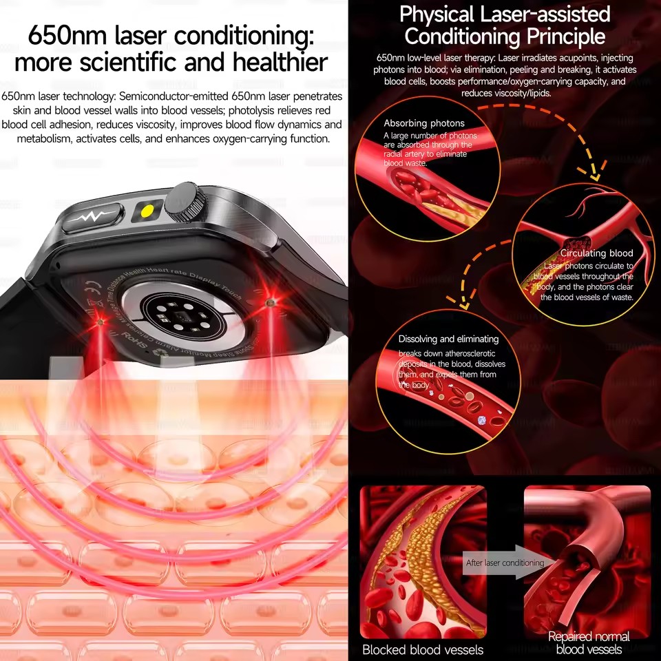 Smartwatch 2026 z laserową ter – Smartwatch Military Watches For Men recenzja i cena