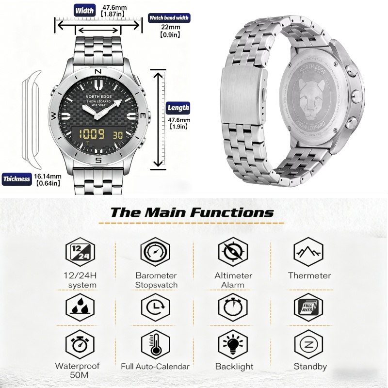 NORTH EDGE Męski Zegarek Cyfro – Smartwatch Digital Watches For Men recenzja i cena