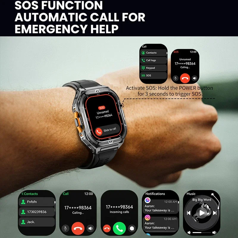 Luksusowy smartwatch AMOLED z  – Smartwatch Digital Watches For Men recenzja i cena